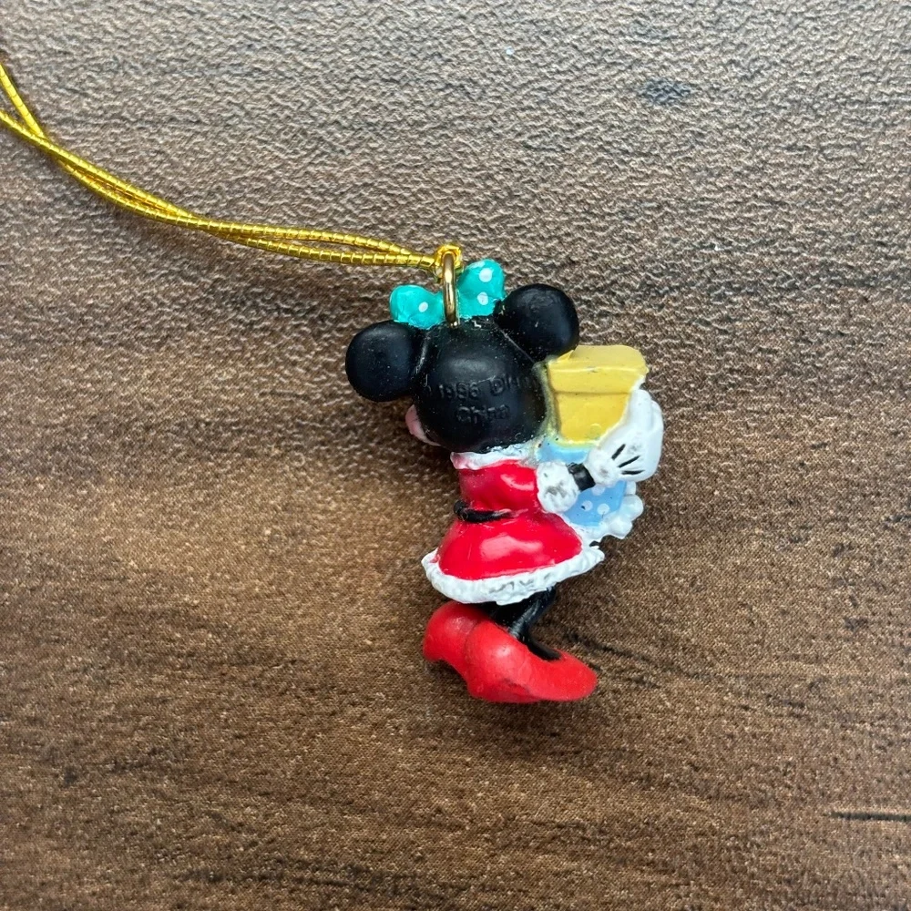VINTAGE Disney GOOFY MINNIE MOUSE Mini Christmas Ornaments Candy Cane Set 2 1996